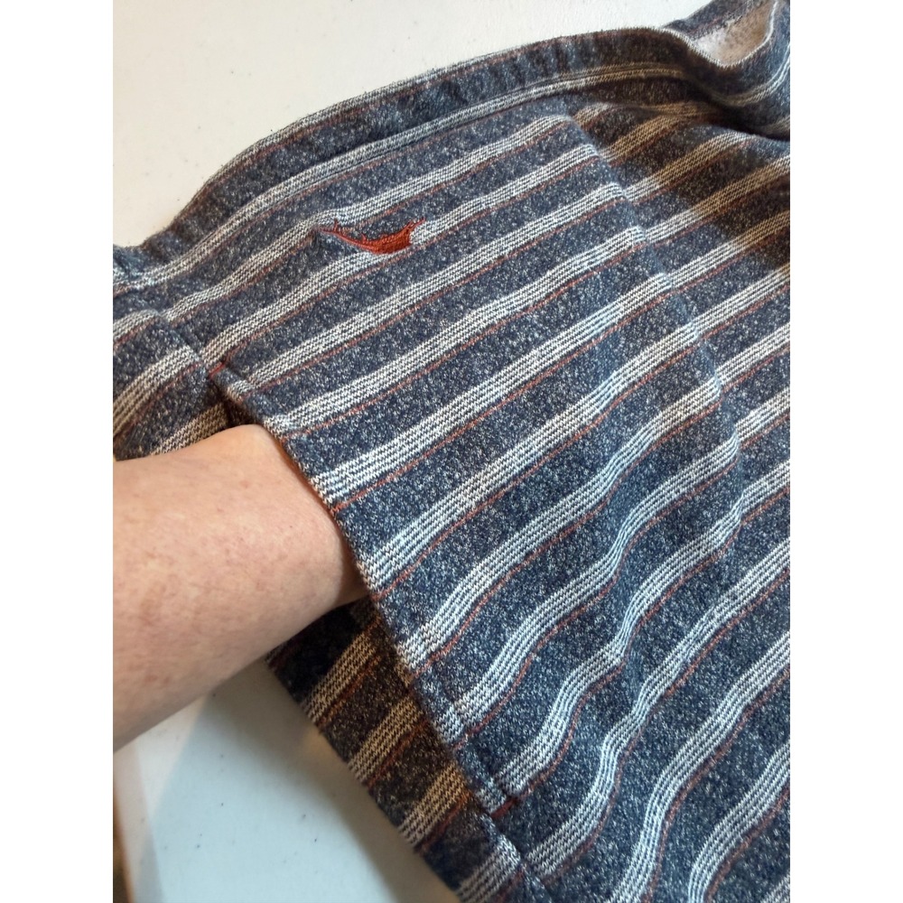 Tommy Bahama women's Large Striped Funnel Neck Pullover Blue Grey knit  L/G - Picture 10 of 11